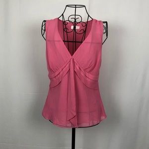 Loft rose pink sleeveless V-neck top 4